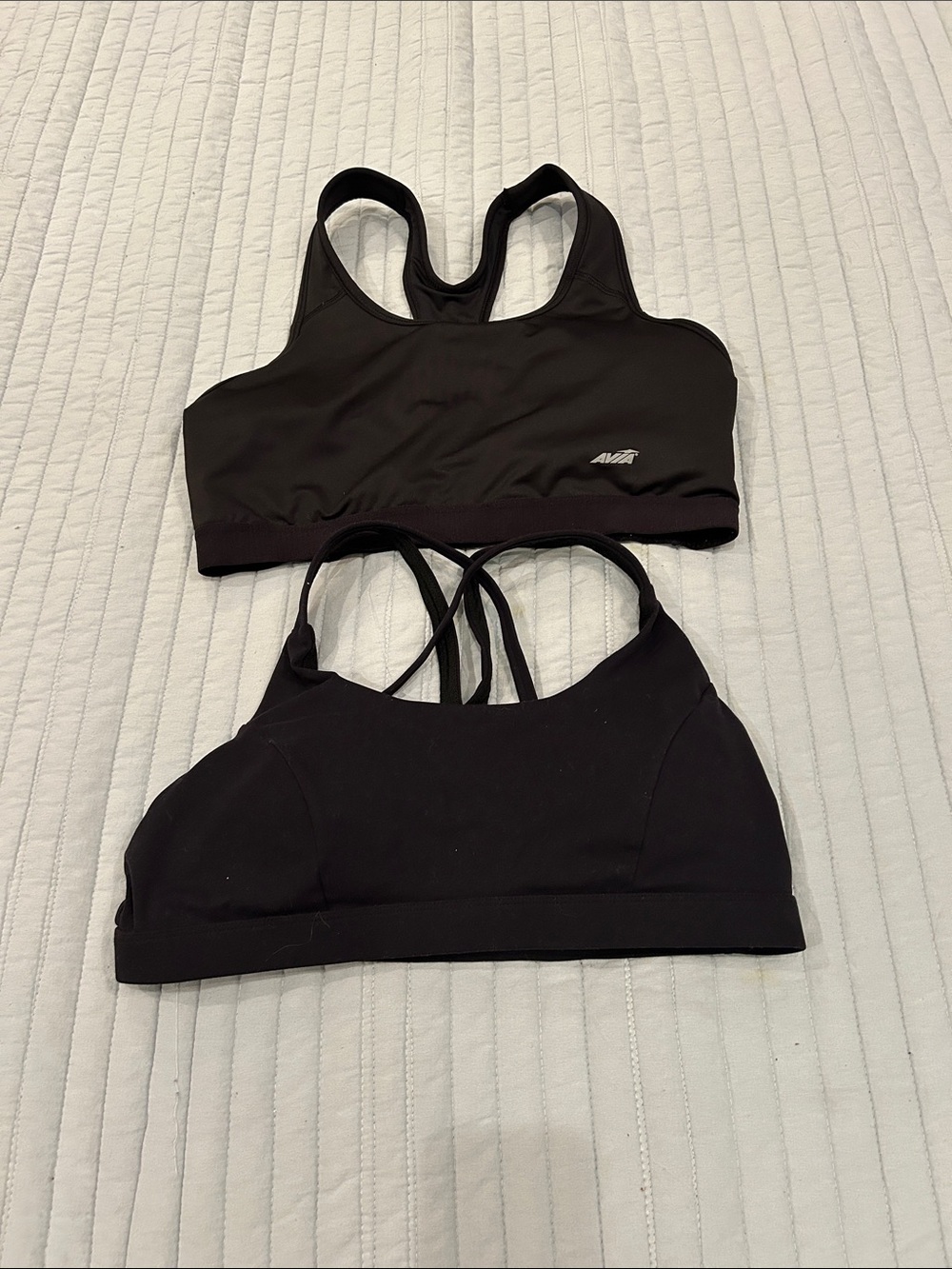Avia Black Sports Bra and Running Girl Sports Bra Set